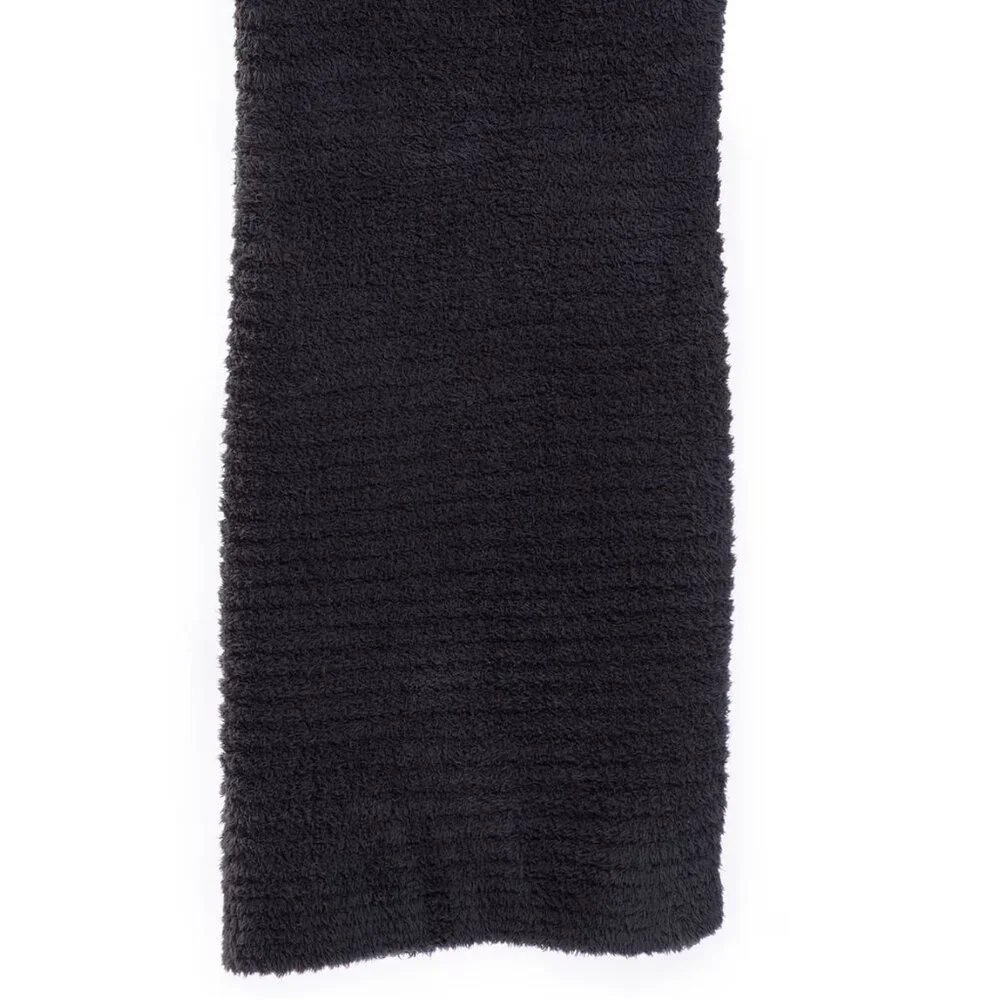 Barefoot Dreams CozyChic Ribbed Throw in Carbon Black Blanket in Cozy Chic